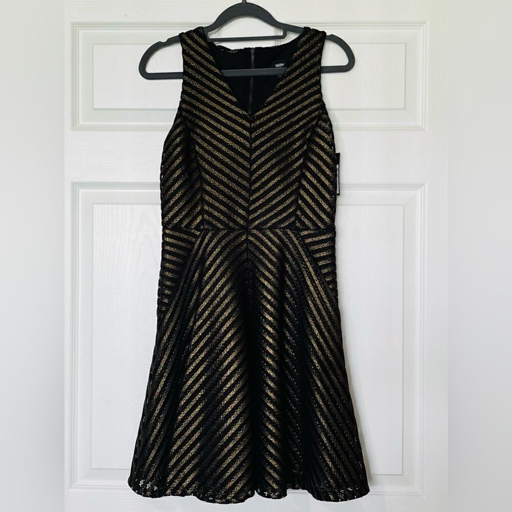 NWT Mossimo black/gold shimmer dress. Very elegant.